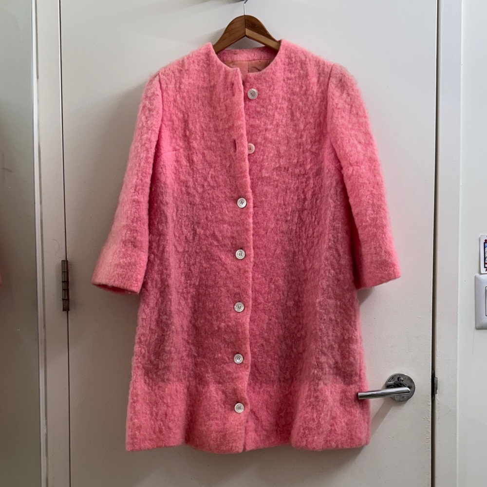 Elegant Vintage Pink Fuzzy Women's Coat c. 1960’s